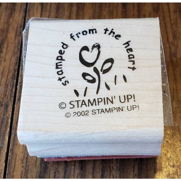 Stampin Up Tulip Stamping From the Heart Phrase Wood Mounted Rubber Stamp - Picture 1 of 8